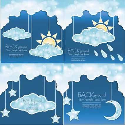 Blue back with clouds