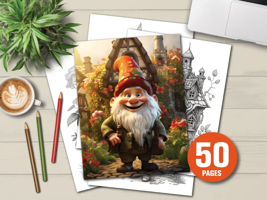 Gnomes coloring book