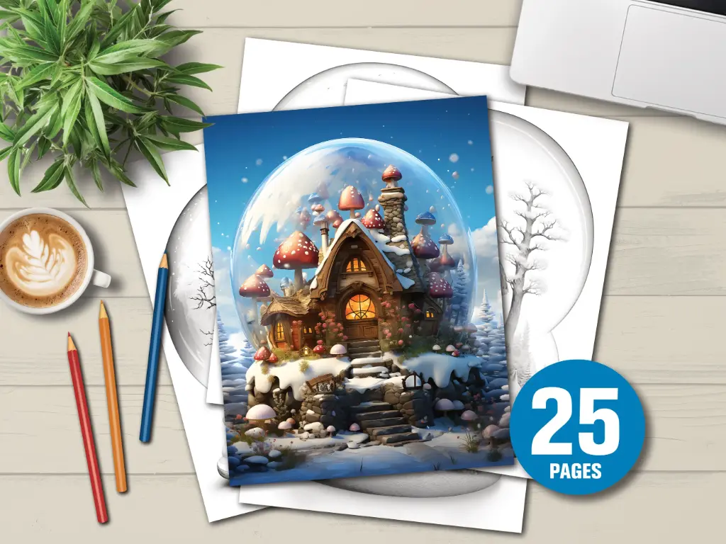 Snowball Fairy House Mushrooms