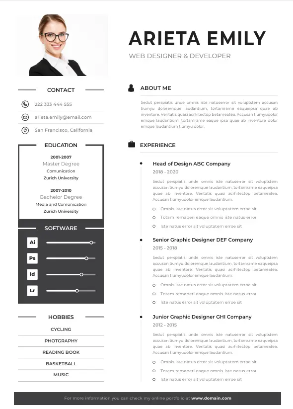 Professional CV Resume Template 8