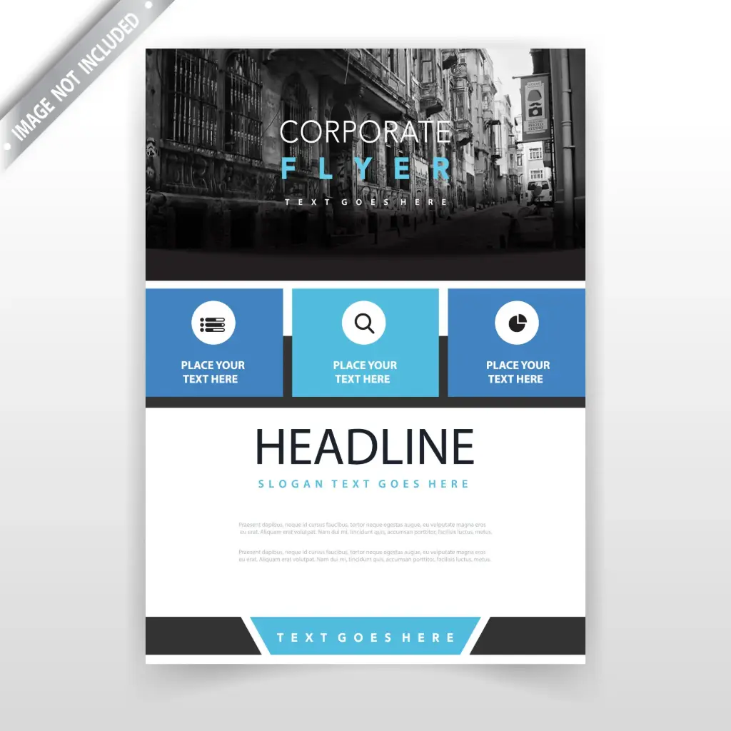 Blue annual report leaflet design