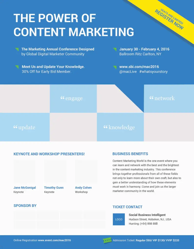 business event poster and flyer