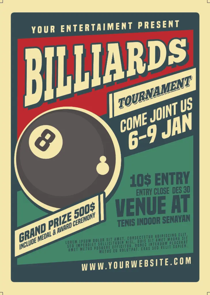 Billiard tournamet flyer