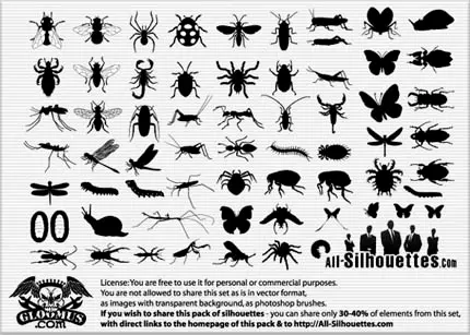 Silhouettes of Insects