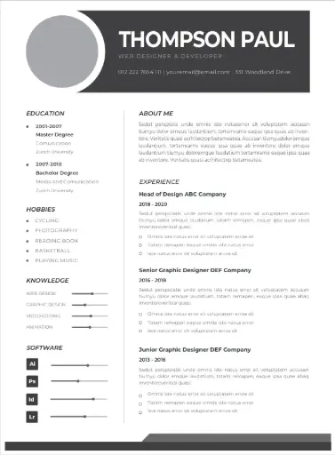 Professional CV Resume Template 4