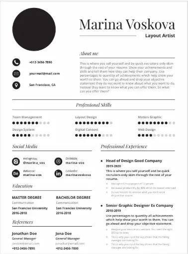 Professional CV Resume Template 6