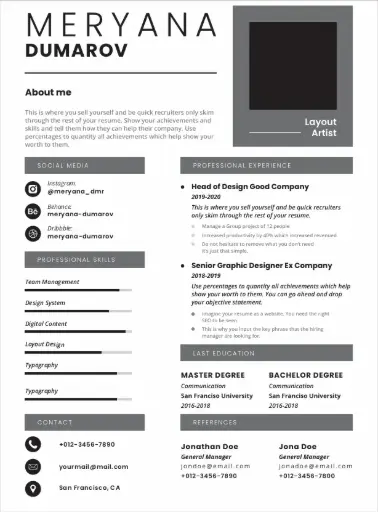 Professional CV Resume Template 7