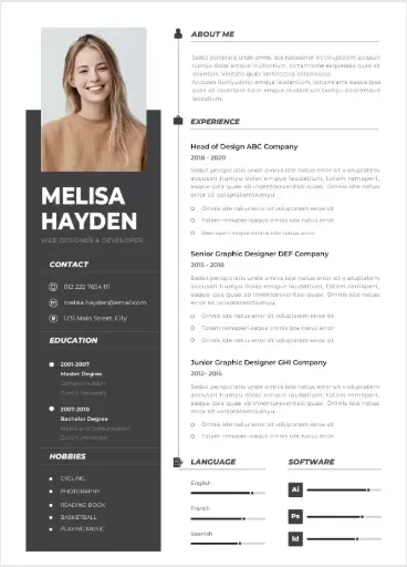 Professional CV Resume template 10
