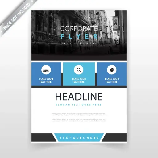 Blue annual report leaflet design